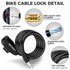 Premium Bike Lock with 2pcs Keys, Professional Bike Cable Lock of 4 Feet, Heavy Duty Bicycle Lock Cable for Strong Anti-Theft, come with 1PCS Moun...